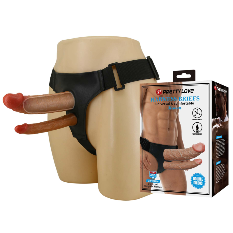 Страпон Pretty Love Harness Briefs коричневий Страпон Pretty Love Harness Briefs коричневий
