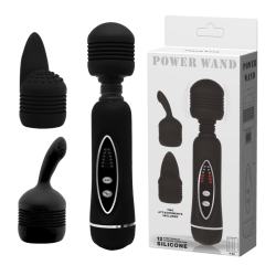 Вібратор зі змінними насадками - Power Wand Massage Kit Black