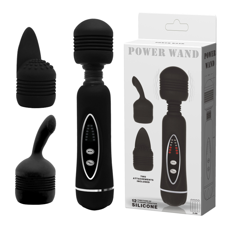 Вібратор зі змінними насадками - Power Wand Massage Kit Black