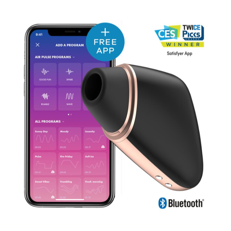 Вакуумний кліторальний вібратор - Satisfyer Love Triangle Black (App)