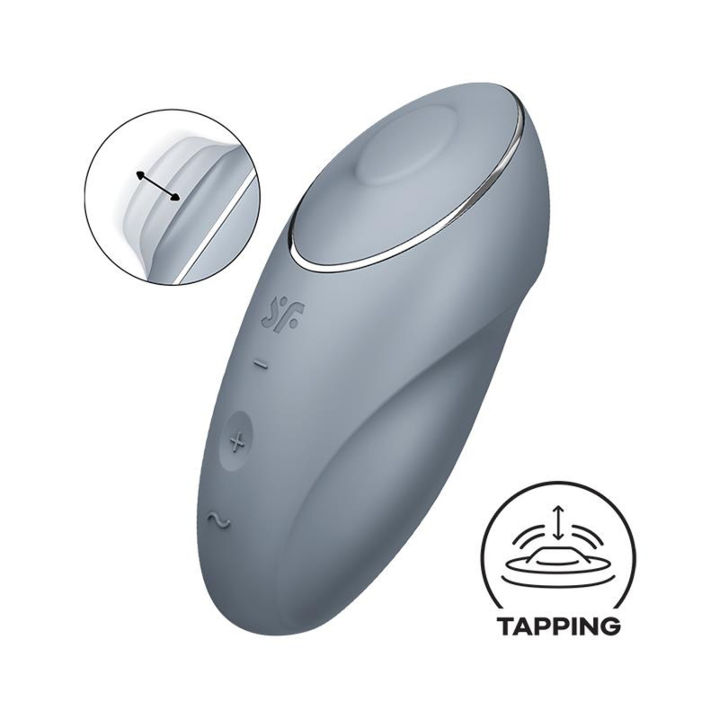 Кліторальний стимулятор Satisfyer Tap & Climax 1 сіро-блакитний