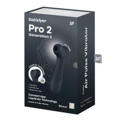 Кліторальний стимулятор - Satisfyer Pro 2 Generation 3 With Liquid Air Black Bluetooth/(App)