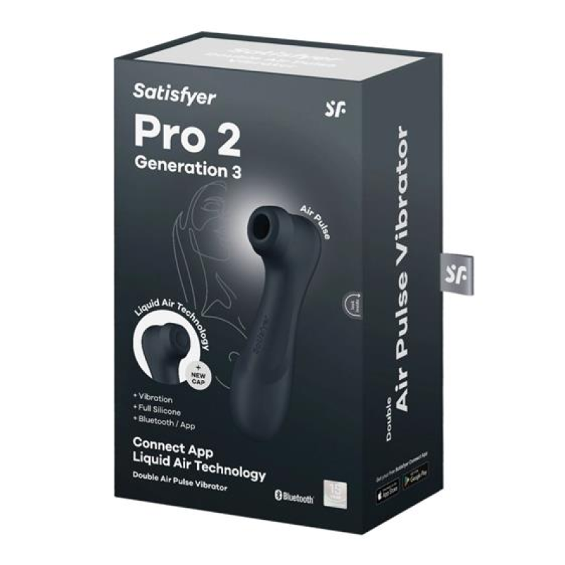 Кліторальний стимулятор - Satisfyer Pro 2 Generation 3 With Liquid Air Black Bluetooth/(App)
