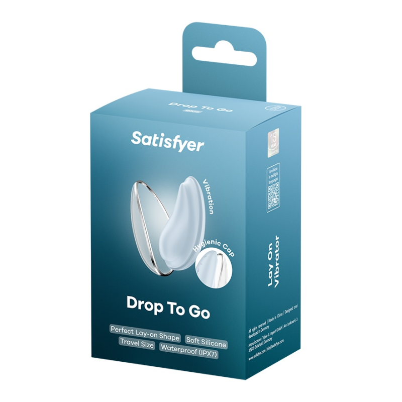 Вібратор Satisfyer Drop To Go у блакитному