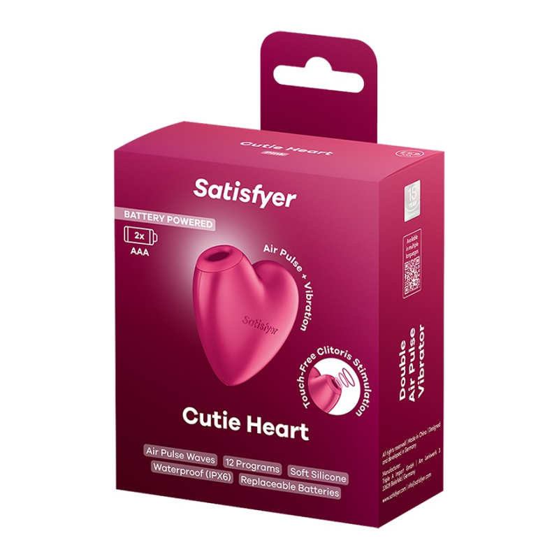 Вакуумний кліторальний стимулятор Satisfyer Cutie Heart малиновий