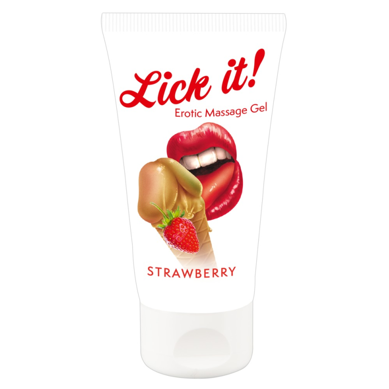 Масажна олія та лубрикант 2в1 Lick It! Strawberry 50 мл Масажна олія та лубрикант 2в1 Lick It! Strawberry 50 мл