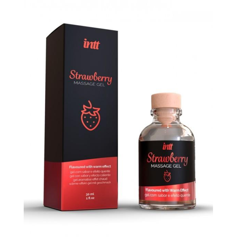 Гель для масажу - Intt Strawberry Massage Gel, 30 мл 
