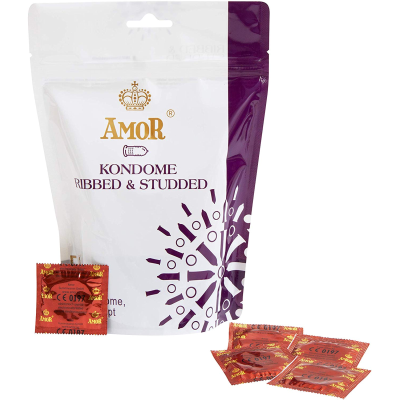 Презервативи - Amor Ribbed & Studded, 50 шт.