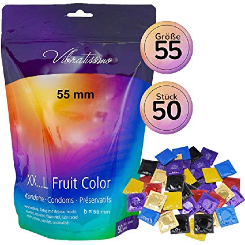 Презервативи - Vibratissimo XX ... L Fruit Color, 55 мм, 50 шт.