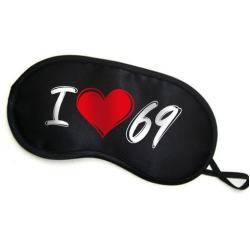 Маска на очі I Love 69 чорна