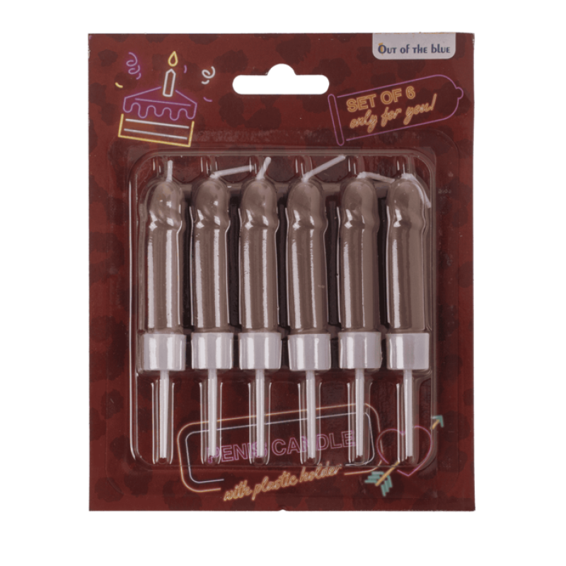 Свічки у вигляді пеніса Penis Candles Brown, 6  шт.