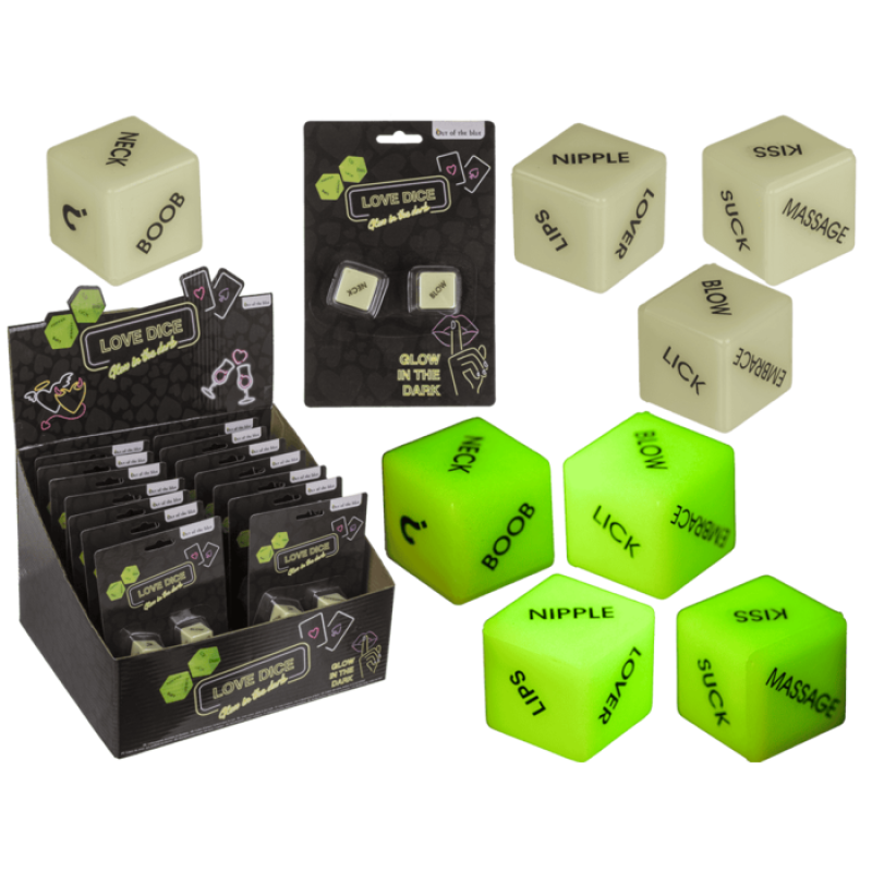 Неонові кубики Love Dice Glow In The Dark білі, 2 шт. Неонові кубики Love Dice Glow In The Dark білі, 2 шт.