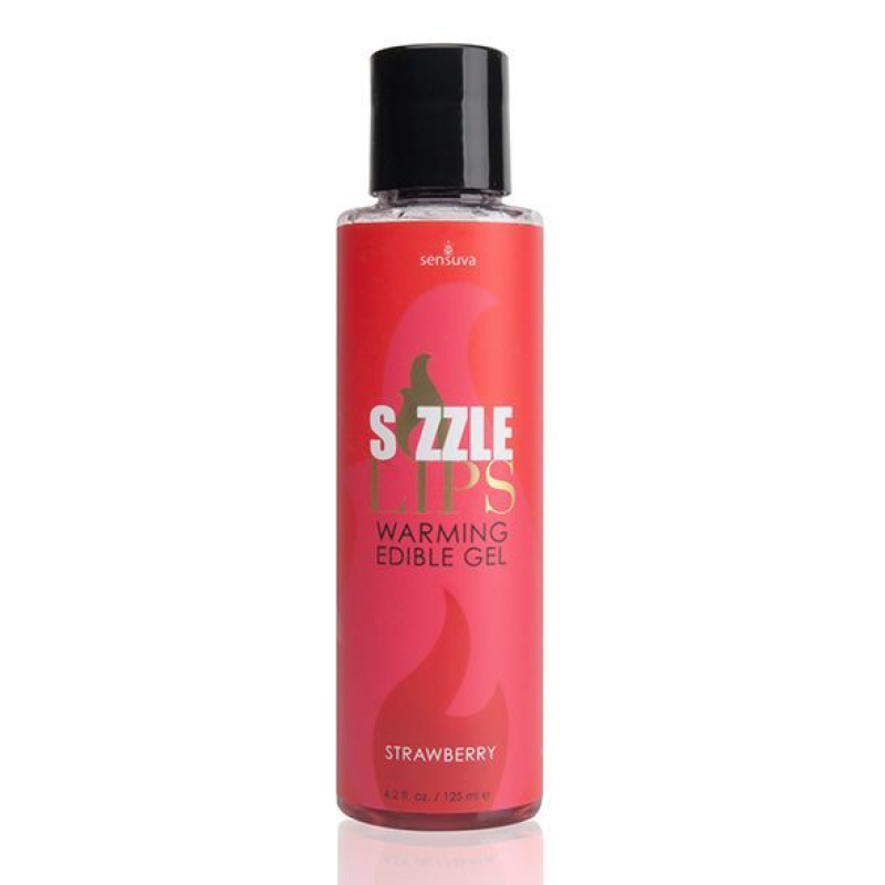Согріваючий масажний гель Sensuva Sizzle Lips Strawberry 125 мл