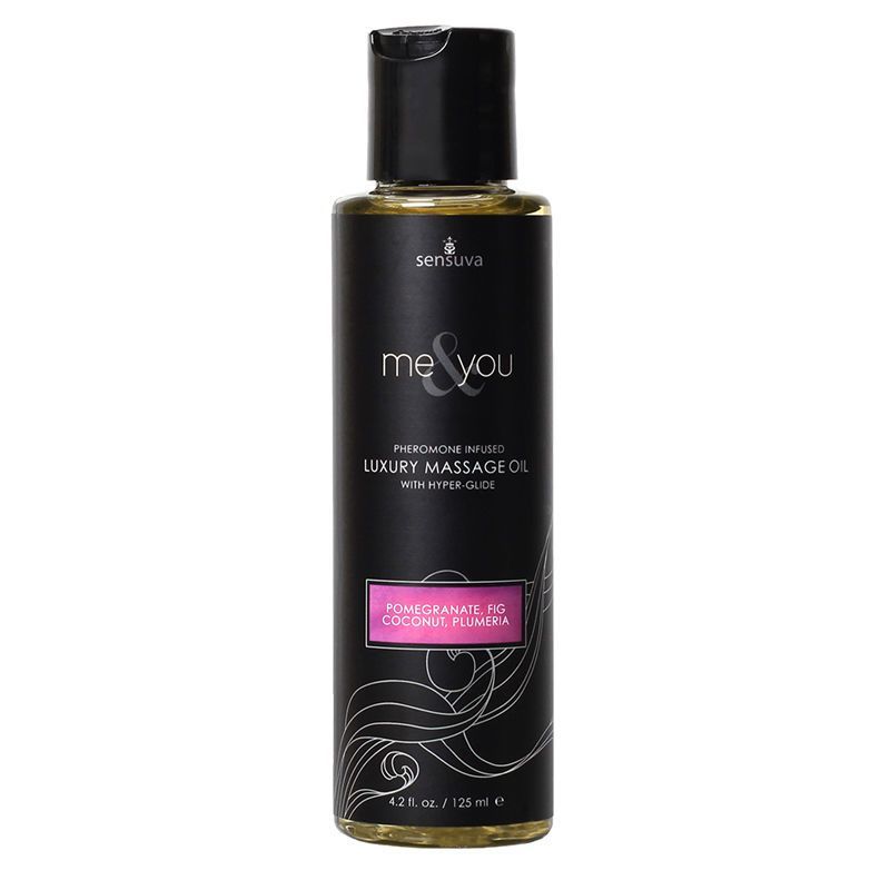 Масажна олія Sensuva Me&You Pomegranate, Fig, Coconut & Plumeria з феромонами, 125 мл