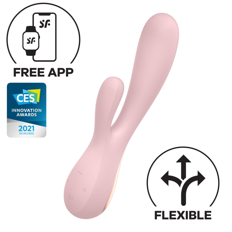 Вібратор-кролик Satisfyer Mono Flex Mauve з керуванням через смартфон