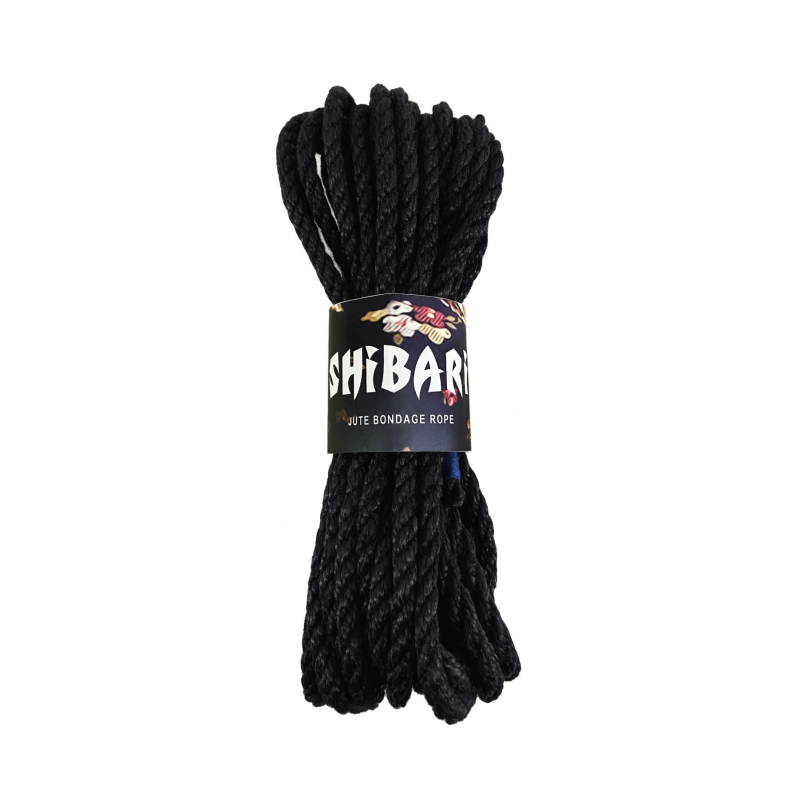Джутова верьовка для шибарі Feral Feelings Shibari Rope, 8 м, чорна