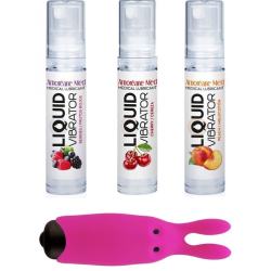 Набір: стимулюючий лубрикант Amoreane Med 3х10мл та вібропуля Adrien Lastic Pink