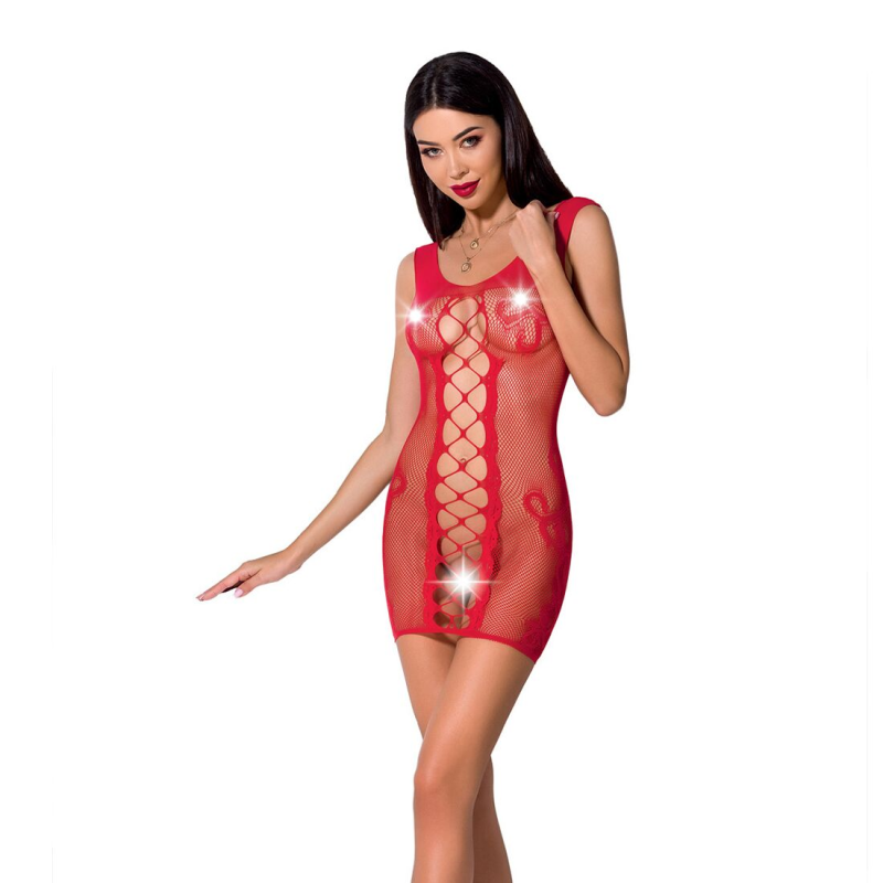 Плаття-сітка відверте Passion BS073 red
