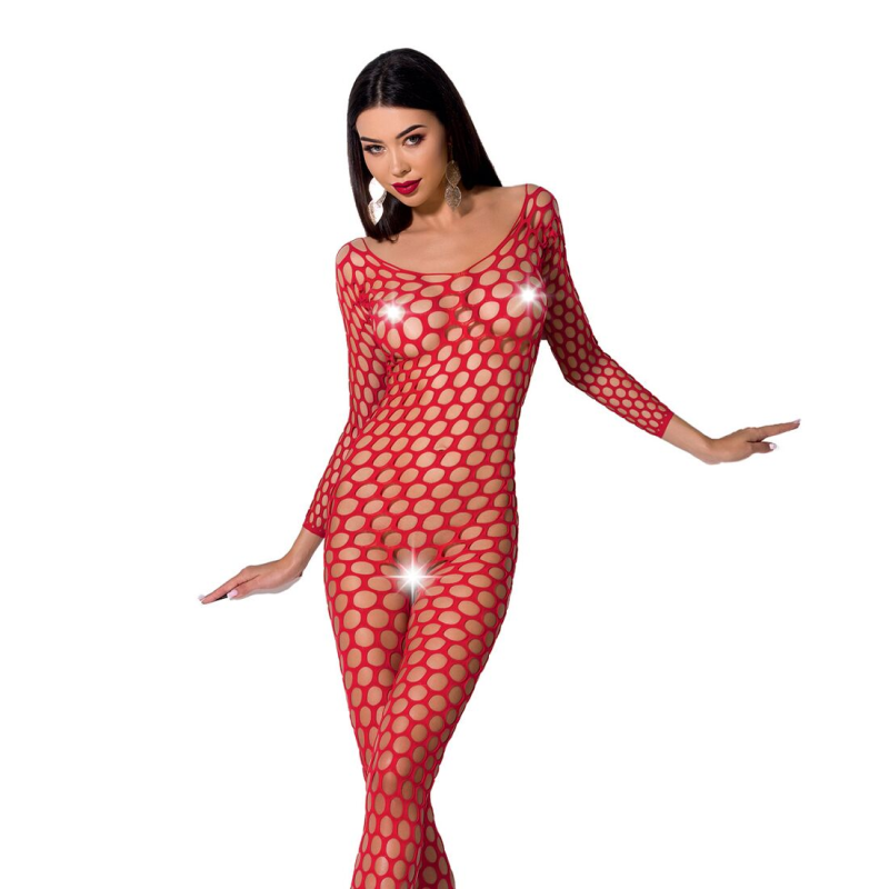 Бодистокинг із крупною сіткою Passion BS077 red