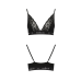 Еластичний топ з мереживом Passion PS001 TOP, чорний