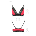 Еластичний топ з мереживом Passion PS001 TOP, red-black