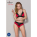 Еластичний топ з мереживом Passion PS001 TOP, M, red-black