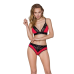 Топ еластичний з мереживом Passion PS001 TOP, red-black