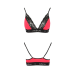 Еластичний топ з мереживом Passion PS001 TOP, розмір XL, red-black