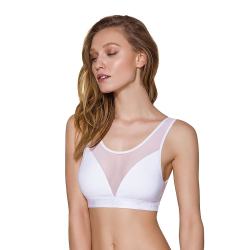 Топ з прозорою вставкою Passion PS002 TOP, білий