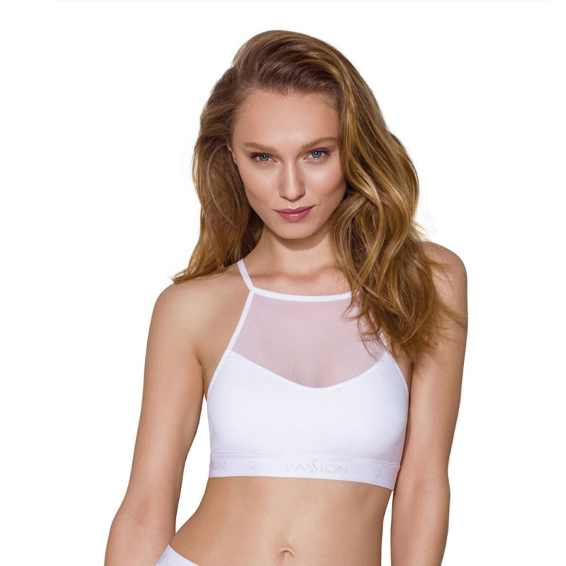 Спортивний топ з прозорою вставкою Passion PS006 TOP, білий