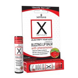 Стимулюючий бальзам для губ унісекс Sensuva – X on the Lips Strawberry з феромонами, полуниця