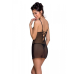 Сорочка з вирізами на грудях та стрінги Passion Lovelia Chemise S/M, чорний