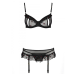 Комплект з поясом для панчіх Passion Lovelia Set, чорний, XXL/XXXL