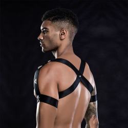 Чоловічий еротичний комплект труси + портупея JSY, One Size, чорний