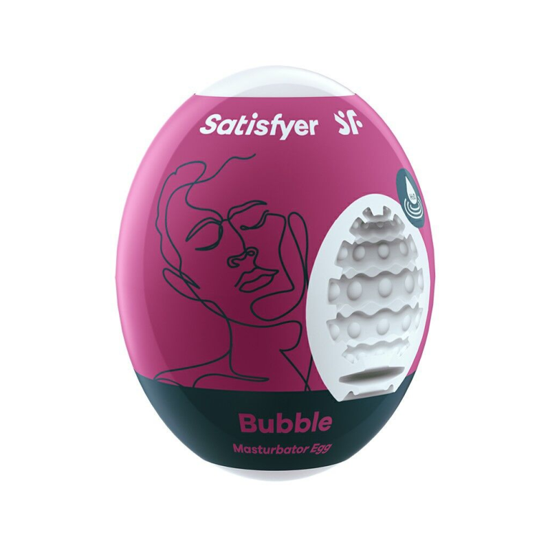 Мастурбатор-яйце Satisfyer Masturbator Egg Bubble, самозмащувальний, одноразовий