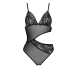 Боді з ажурним ліфом Passion Christa Body, чорне, XXL/XXXL