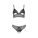 Комплект з браллетом на ажурним ліфом і відкритими трусиками Passion Christa Set Open Bra S/M black