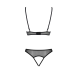 Комплект з браллетом на ажурним ліфом і відкритими трусиками Passion Christa Set Open Bra S/M black