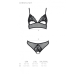 Комплект з браллетом на ажурним ліфом і відкритими трусиками Passion Christa Set Open Bra S/M black