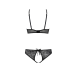 Комплект бра та трусики з мереживним декором Passion Ursula Set S/M, чорний
