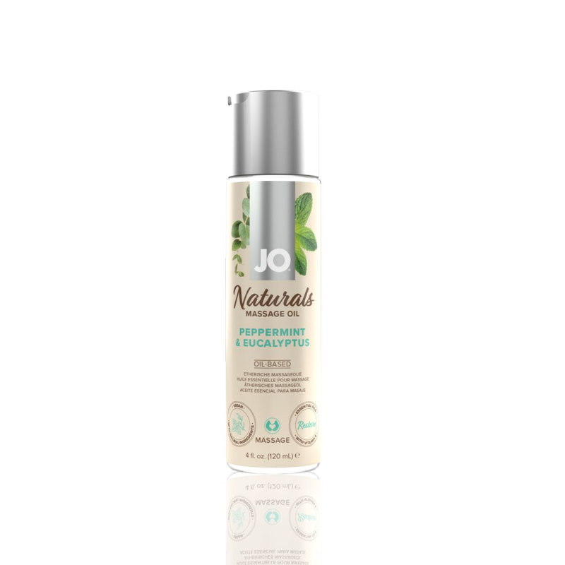 Масажна олія JO Naturals Massage Oil Peppermint & Eucalyptus, 120 мл