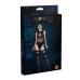 Комплект боді та панчохи Moonlight Model 16, XS-L, чорний, з імітацією топа й трусиків