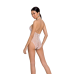 Бодистокинг у крупну сітку Passion BS087, white, відкрита спина, халтер