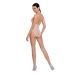 Бодистокинг у крупну сітку Passion BS087, white, відкрита спина, халтер