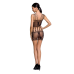 Бодистокінг міні-сукня з метеликами Passion BS090 One Size, чорний