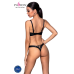 Комплект з екошкіри Passion Celine Bikini, чорний, L/XL
