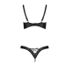 Комплект з екошкіри Passion Celine Bikini, чорний, L/XL