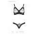 Комплект білизни Celine Bikini Passion 2XL/3XL, чорний, екошкіра