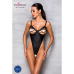 Боді з екошкіри Passion Celin Body, чорне, відкрите, з доступом, L/XL