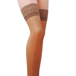 Панчохи Passion ST003 5 beige класичні на мереживній силіконовій резинці